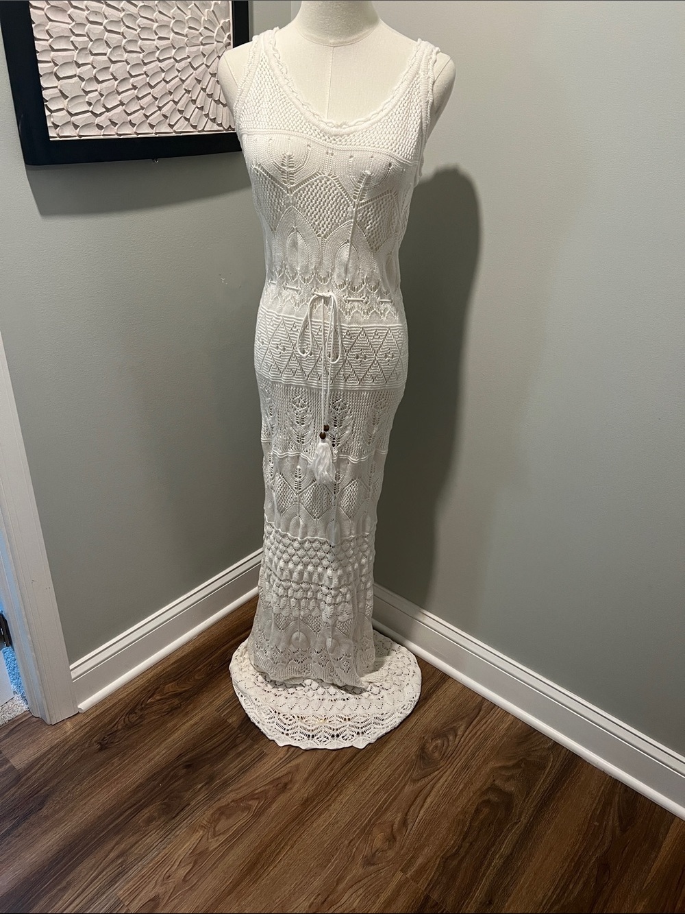 VENUS White Crochet Maxi Dress